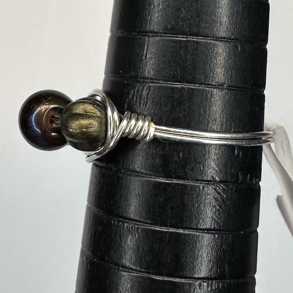 Ring handmade silver color wire wrap handmade beads - Picture 2 of 5